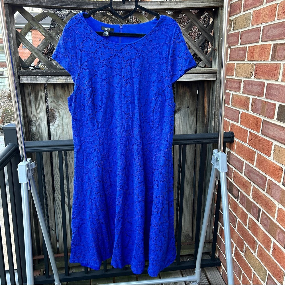 Alfani Lace Overlay Plus Dress 18W